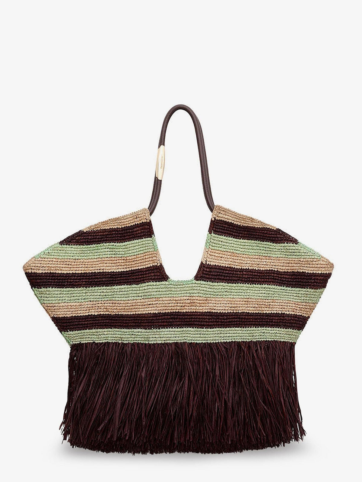 Zimmermann Women Golden Time Rafia Shoulder Bag With Fringe