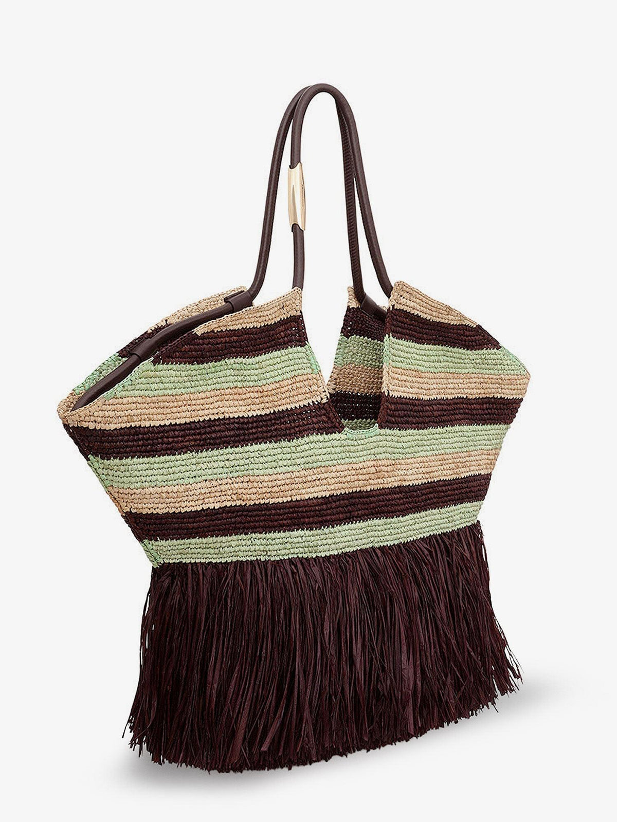 Zimmermann Women Golden Time Rafia Shoulder Bag With Fringe