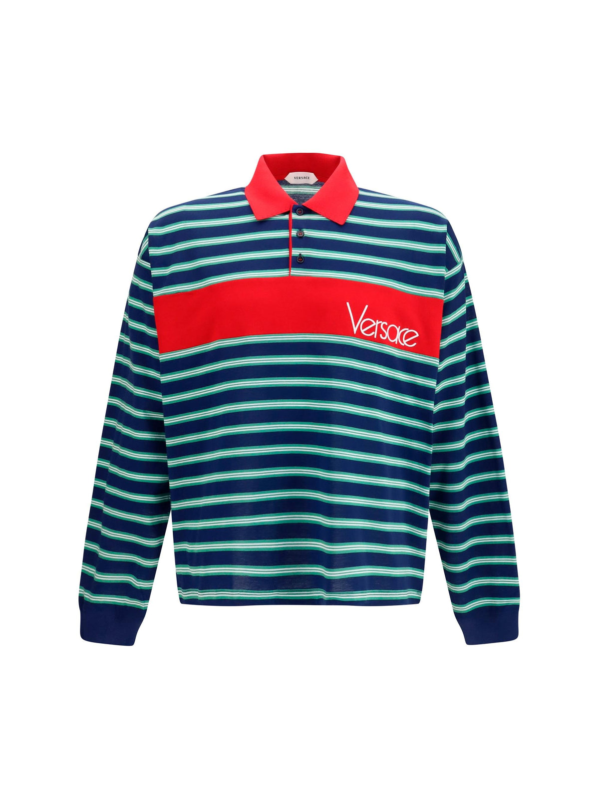 Versace Men Striped Cotton Polo