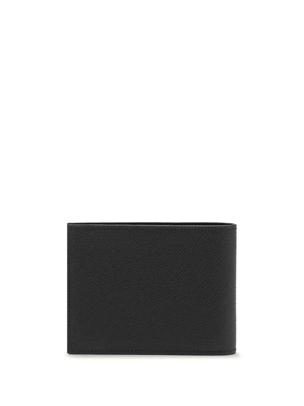 Ferragamo Men Micro Gancio Grained Leather Bi-Fold Wallet