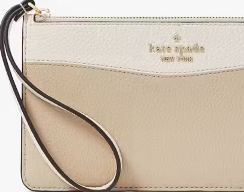 NWT Kate Spade Lucy Colorblock Leather Medium L-Zip Wristlet KE575