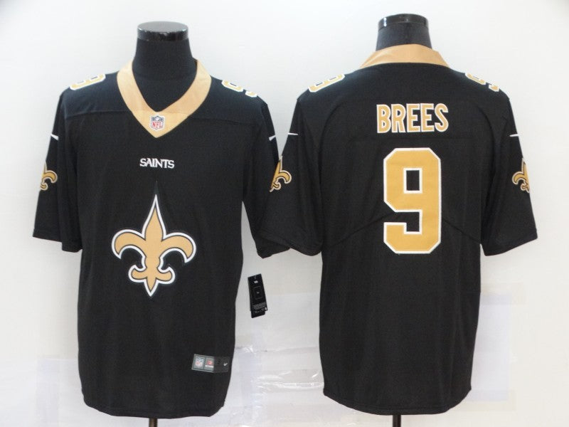 Men's New Orleans Saints #9 Drew Brees Black Game jersey