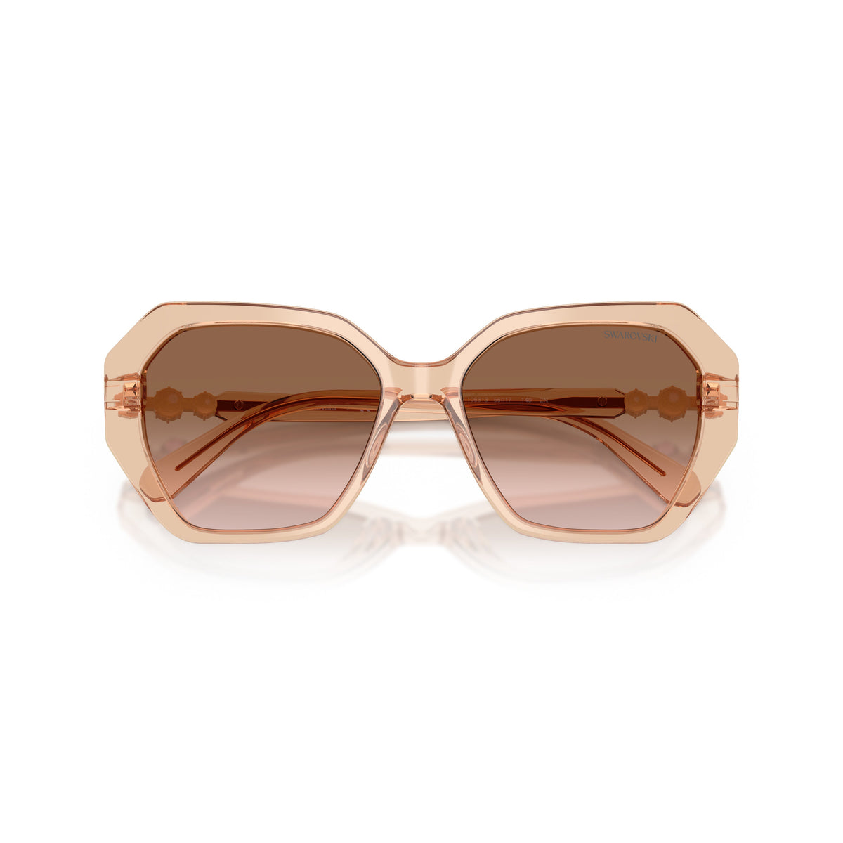 0Sk6017 Oversized Geometric Frame Sunglasses with Crystal Embellishments