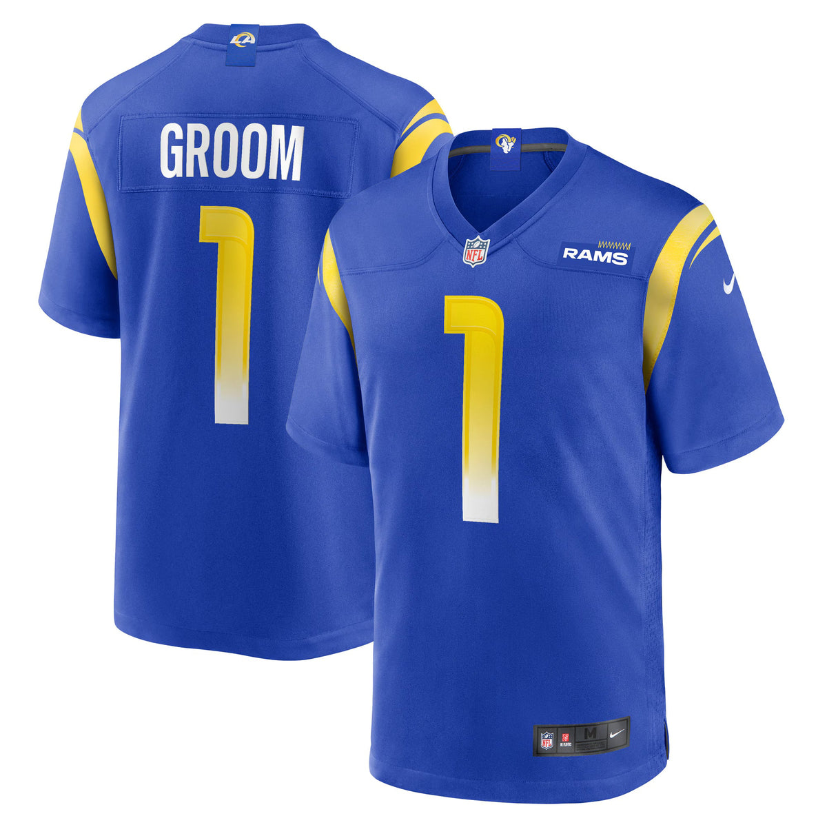 Los Angeles Rams Number 1 Groom Royal Game Jersey