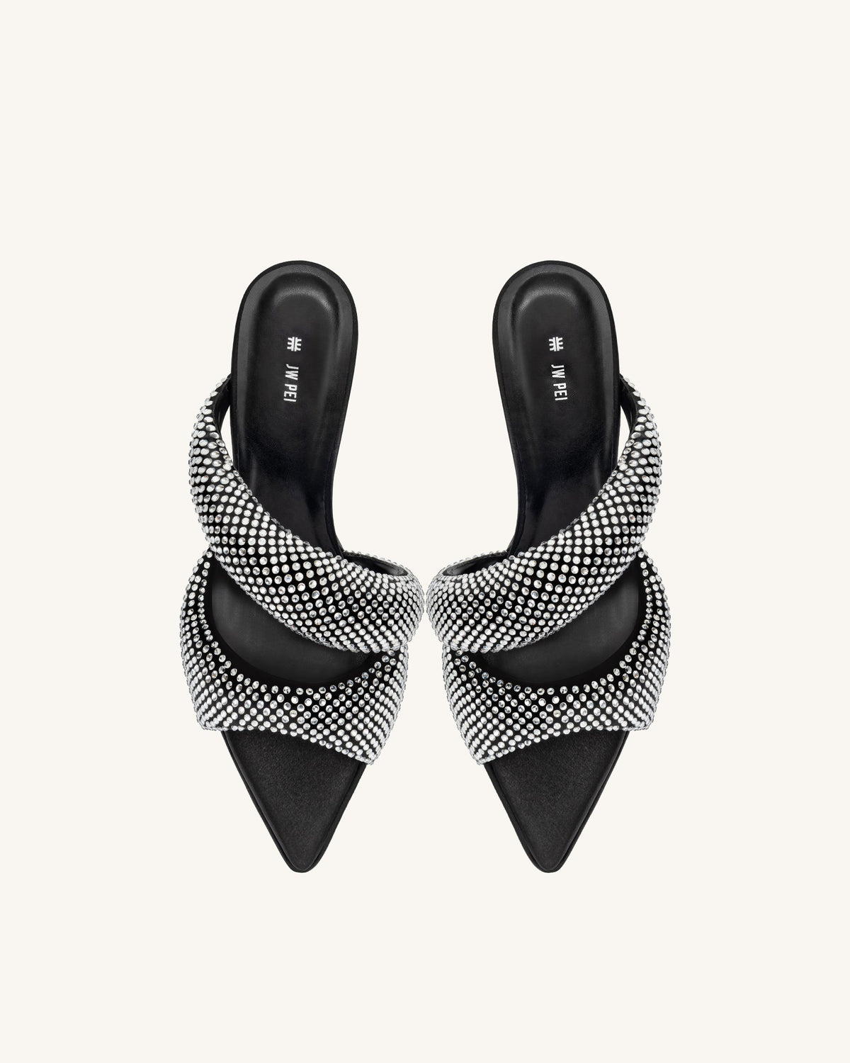 Sara Mule Artificial Crystal - Black