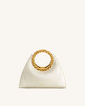 Amiya Leaf Handle Sculpture Bag - White