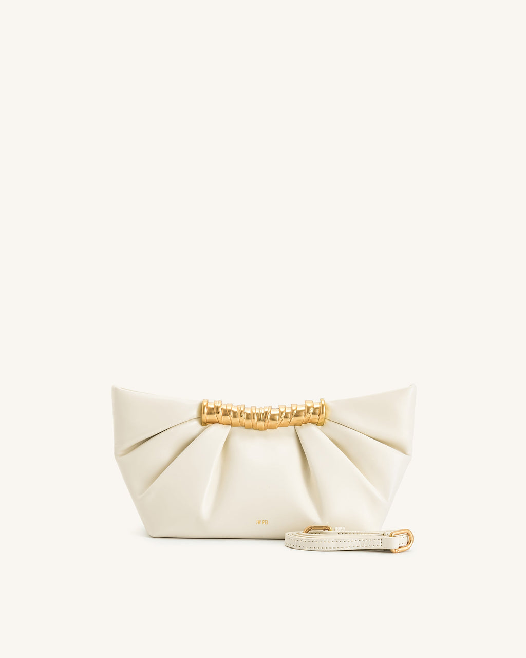Leia Pleated Clutch - White