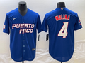 Men's 2023 World Baseball Classic #4 Yadier Molina Puerto Rico Blue jersey