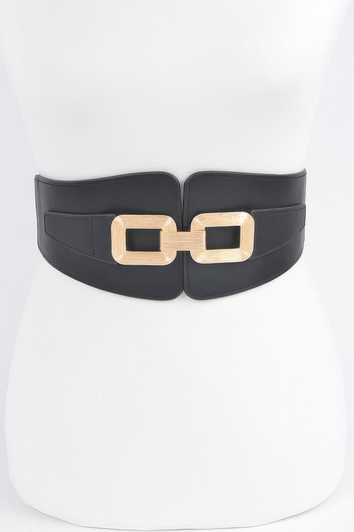 Wide Metal Link Plus Size Elastic Belt
