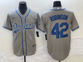Men's Los Angeles Dodgers Jackie Robinson #42 Gray Player jersey Joint Edition