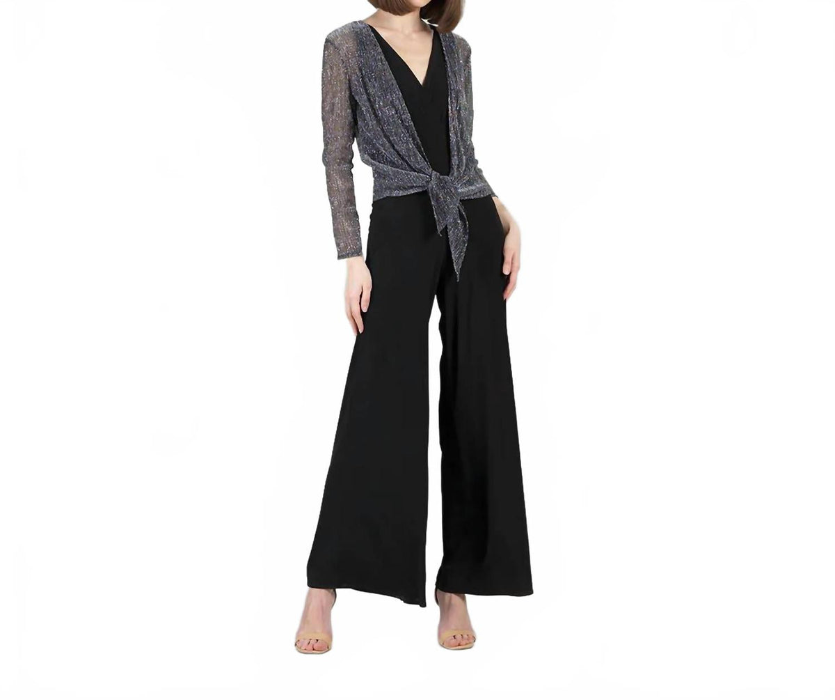 Tie Front Cardigan In Grey