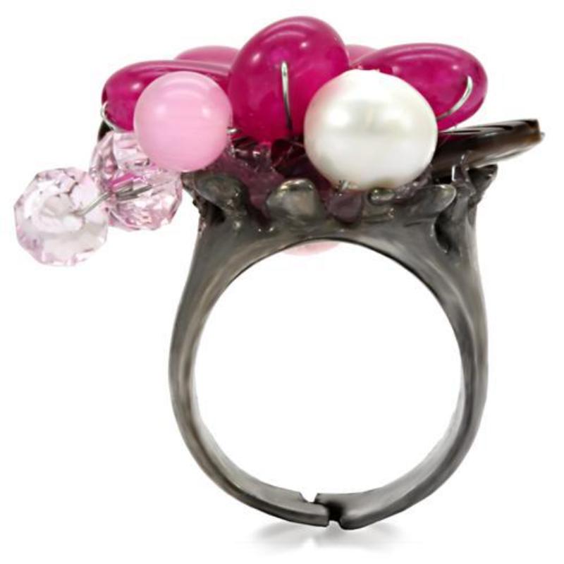 Antique Tone Brass Ring with Assorted in Multi Color