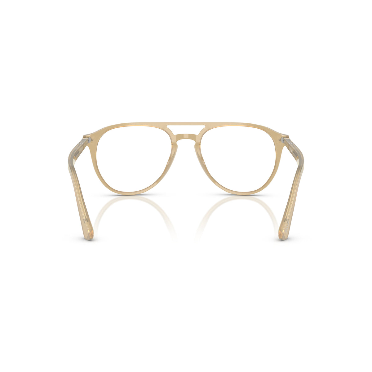 Translucent Beige Acetate Aviator Eyeglasses With Double Bridge