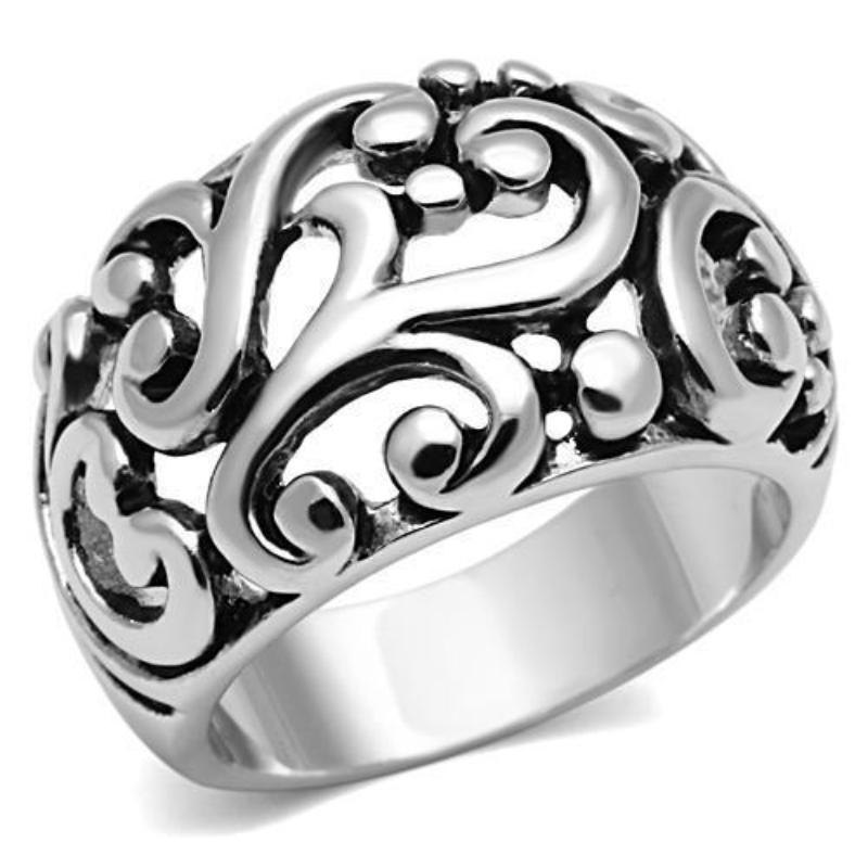 Rhodium Brass Ring with No Stone