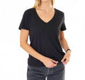 Charleston V Neck Tee In Black