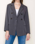 Tailored Loose Fit Lined Blazer In Charcoal