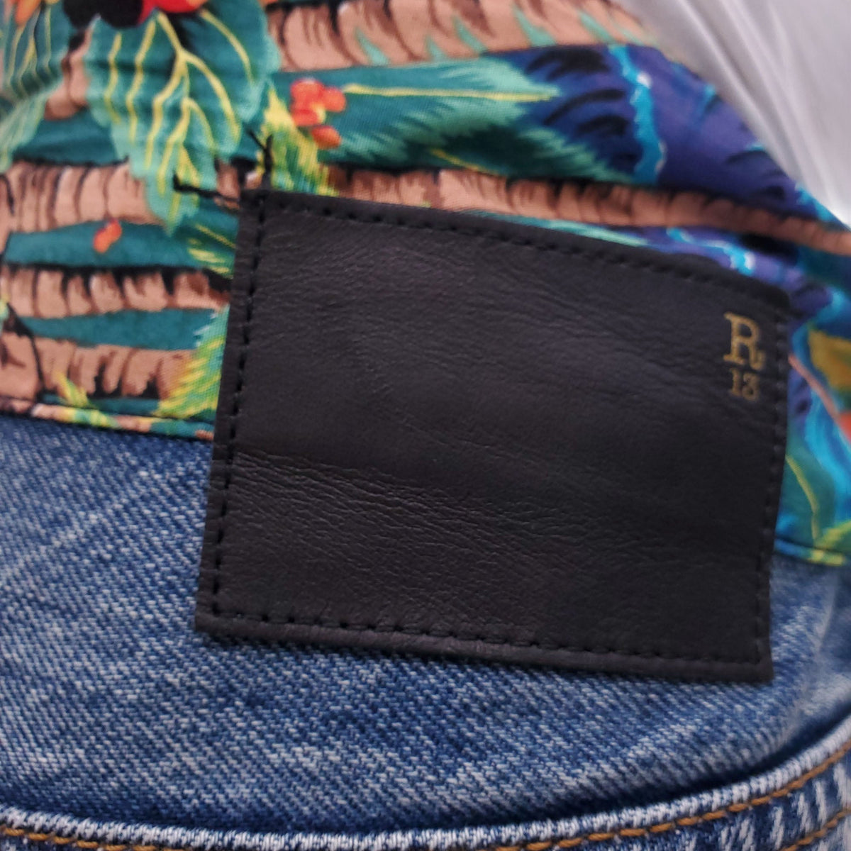 R13 TIE WAIST CROSSOVER JEANS - SIZE 31