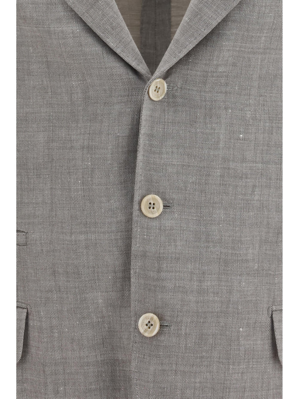Brunello Cucinelli Men Deconstructed Linen And Wool Chevron Jacket