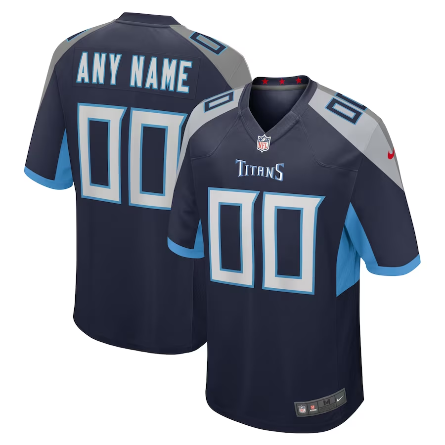 Custom Tennessee Titans Navy jersey