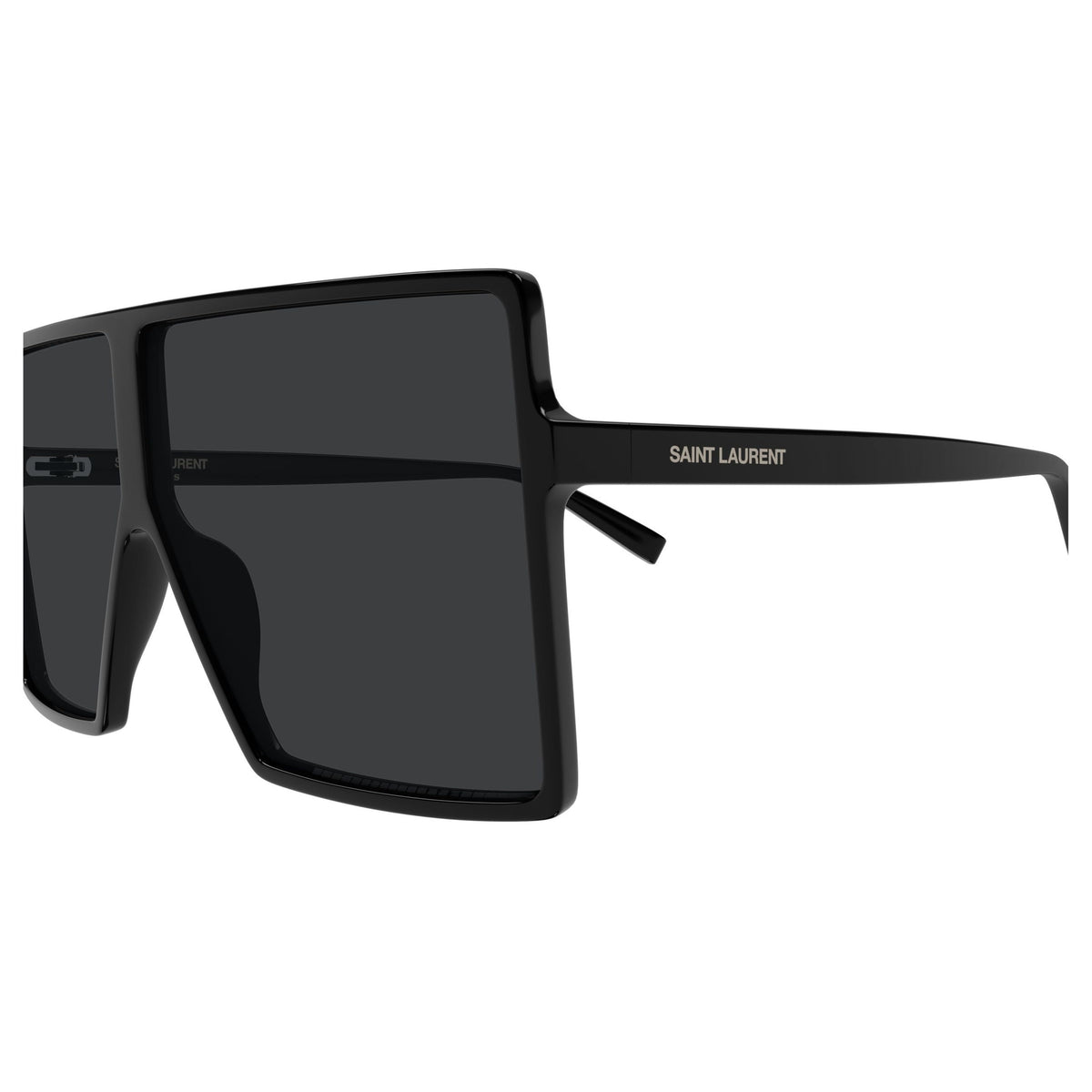 Oversized Square Black Sunglasses With Glossy Finish
