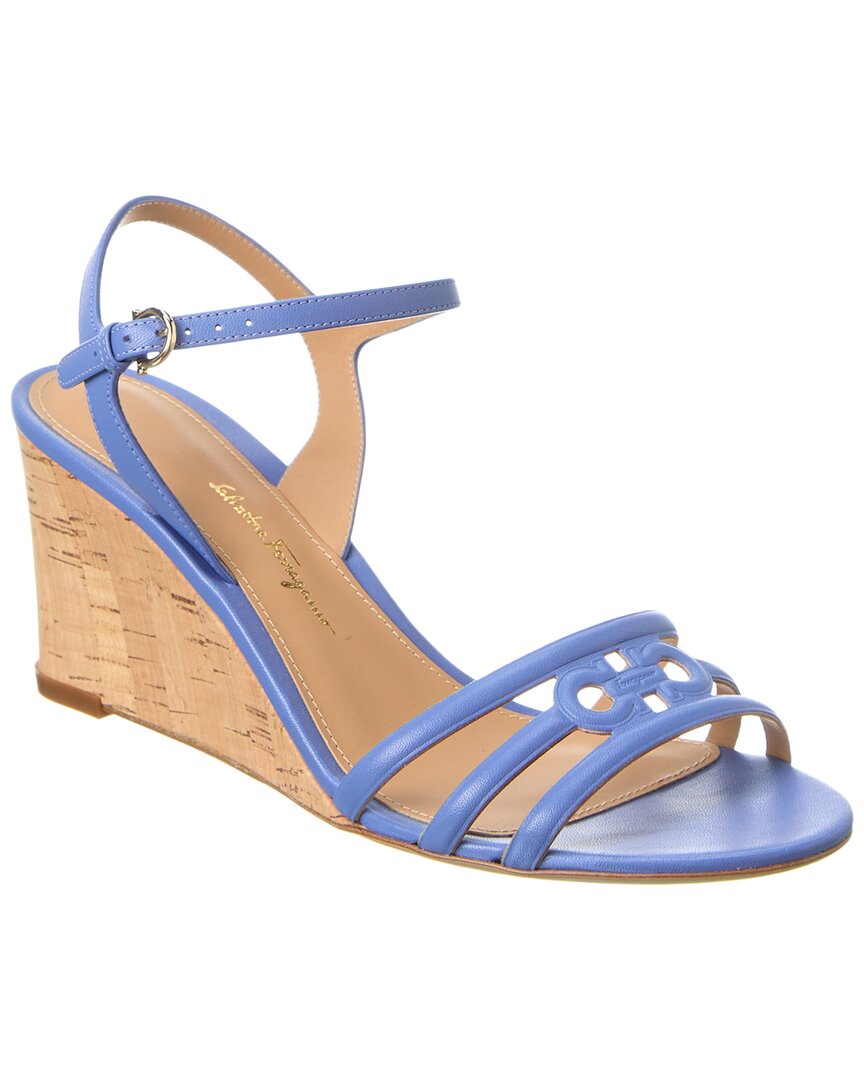 Ferragamo Fieri Leather Wedge Sandal