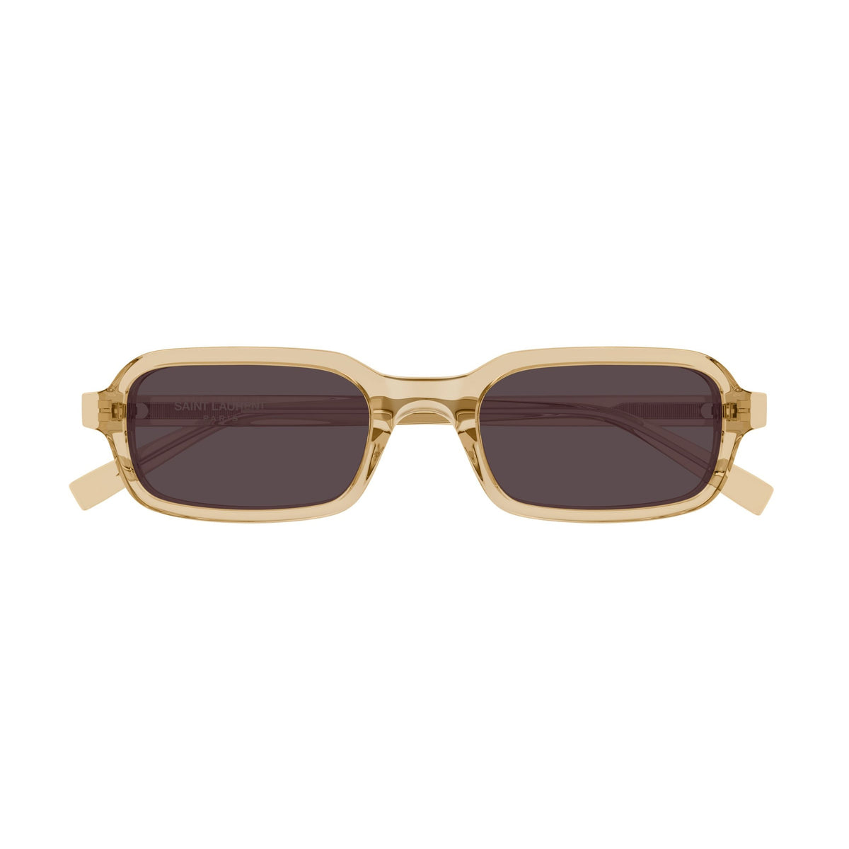 Translucent Beige Acetate Sunglasses With Dark Lenses