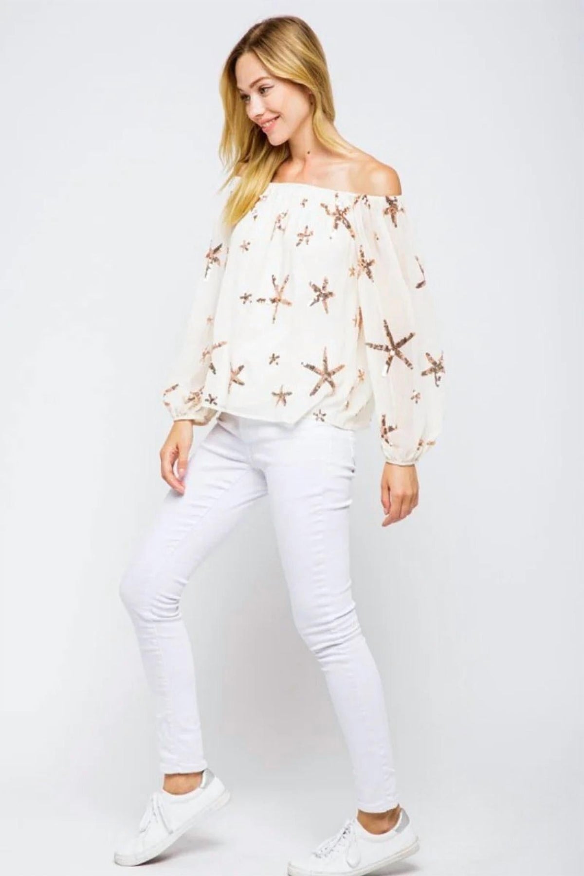 Stargaze Off The Shoulder Top In Ivory