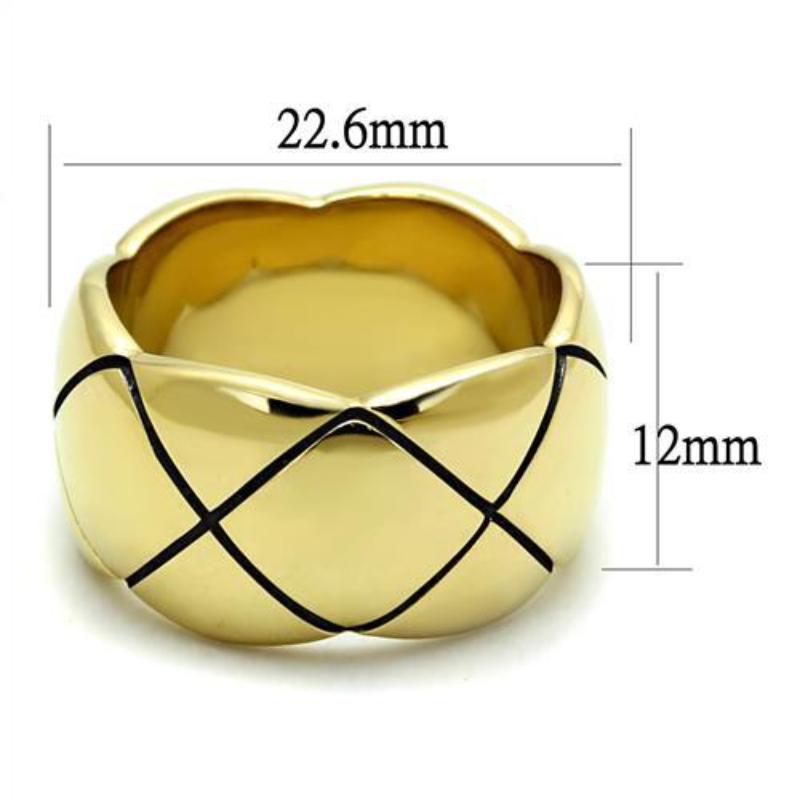 IP Gold(Ion Plating) Stainless Steel Ring with No Stone