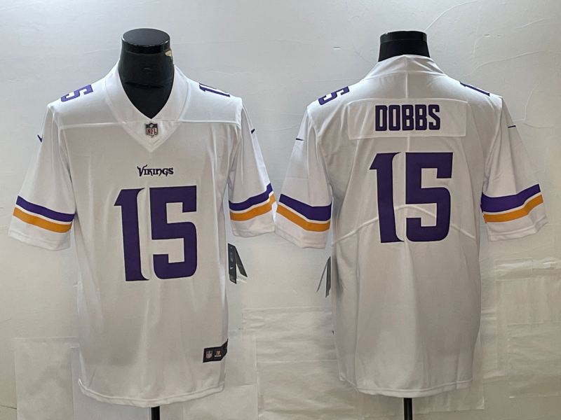 Men's Minnesota Vikings Joshua Dobbs #15 White Game jersey