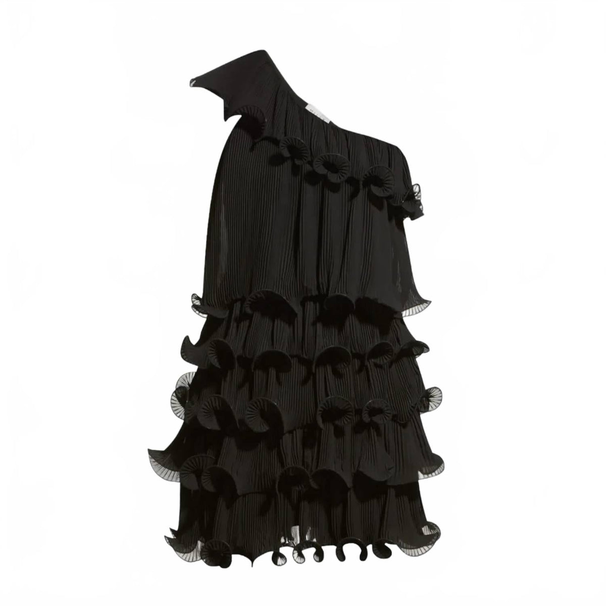 Ruffle Mini Dress In Black