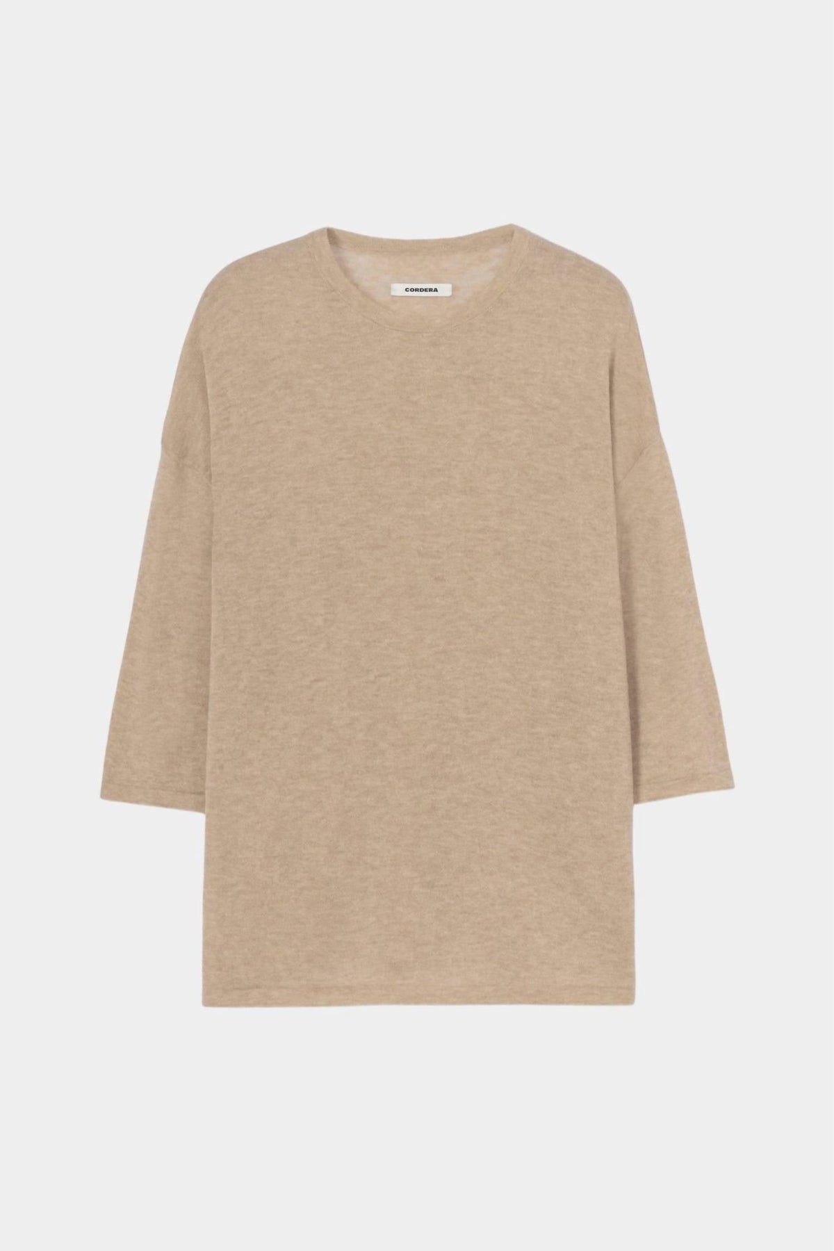 Merino Wool T Shirt In Beige