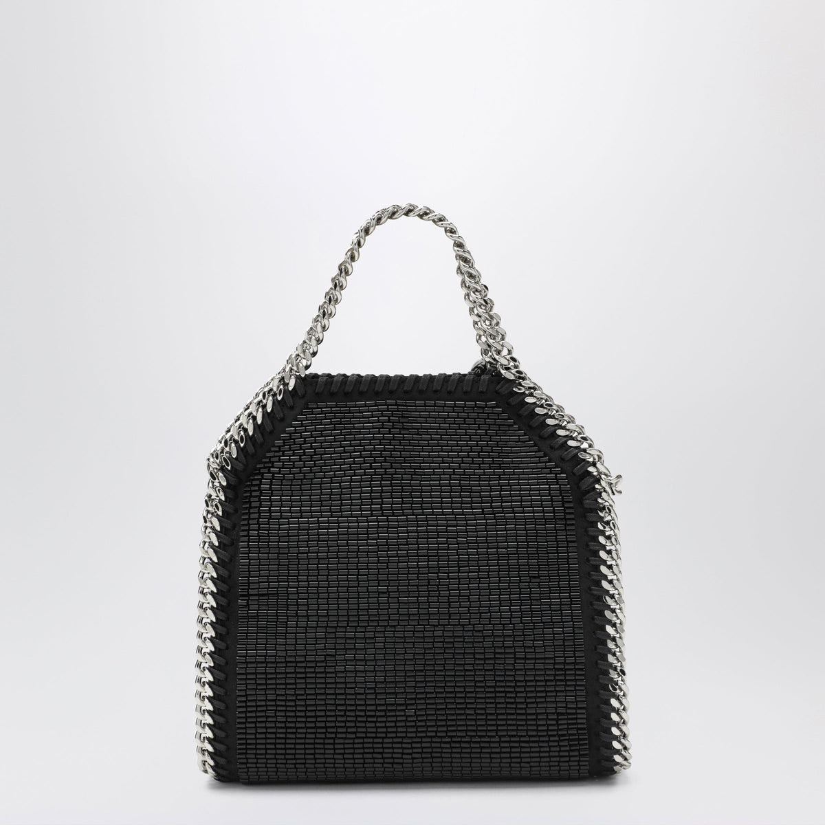 Stella Mccartney Falabella Mini Tote Bag In Black Crystal Mesh Women