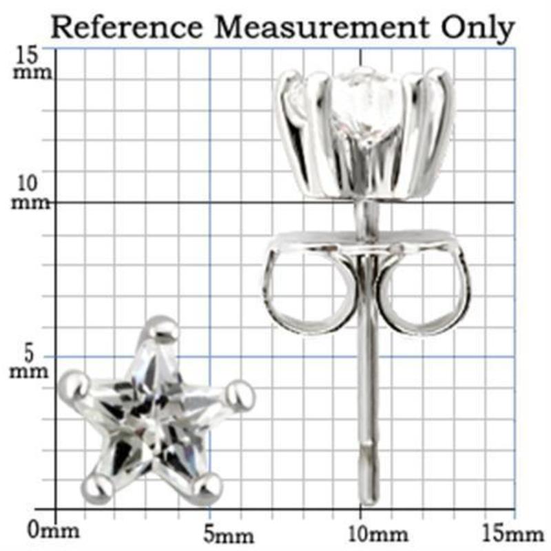 Rhodium 925 Sterling Silver Earrings with AAA Grade CZ in Clear