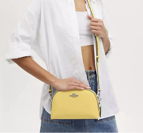 NWT Coach Madi Crossbody In Leather-Medium Bag In Silver/Daisy