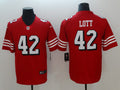 Men's San Francisco 49ers Ronnie Lott #42 Red Game Player jersey