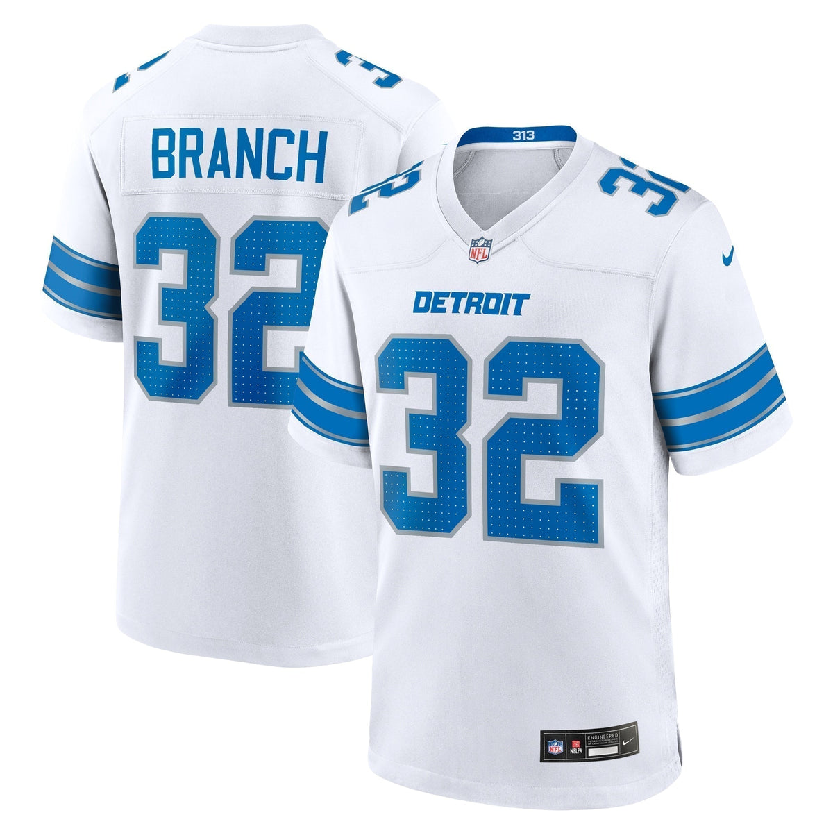 Brian Branch Detroit Lions Nike White Game Jersey -  White
