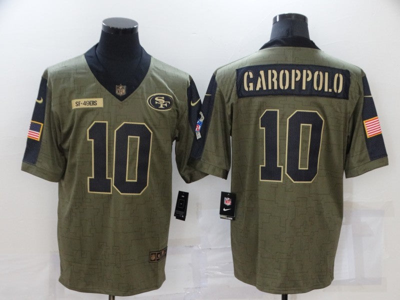 Men's San Francisco 49ers Jimmy Garoppolo #10 Brown Player Game jersey