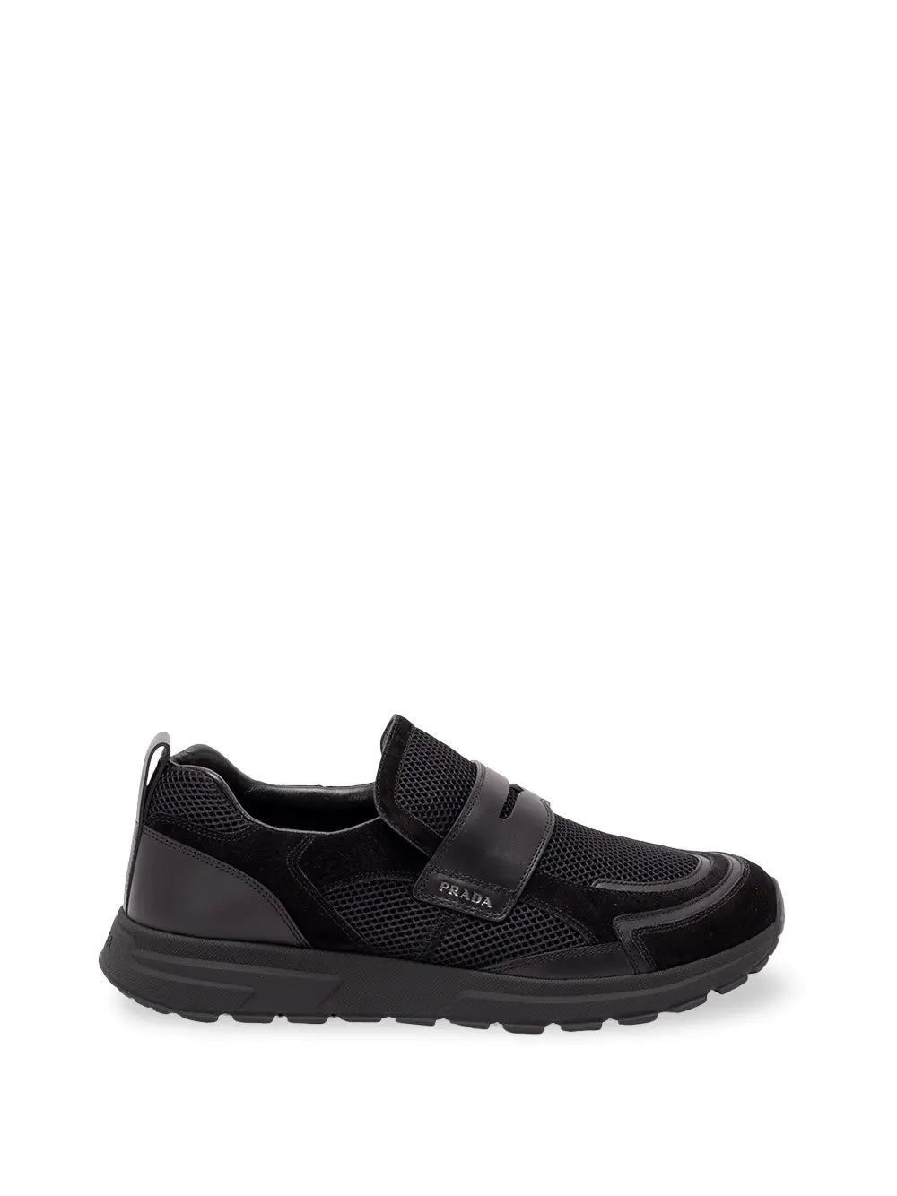 Prada Men Mesh And Leather Sneakers