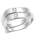 Rhodium Brass Ring with AAA Grade CZ in Clear