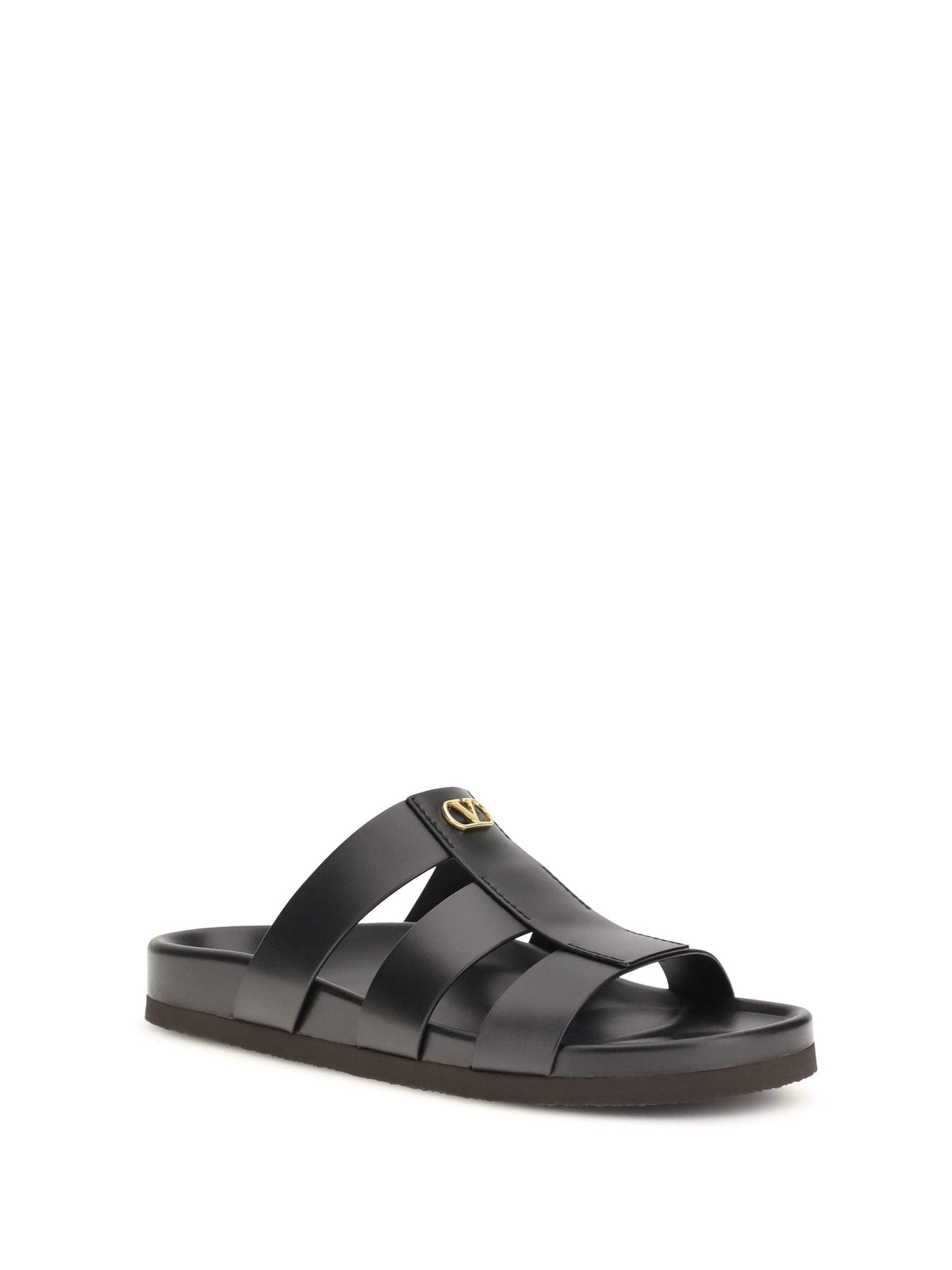 Valentino Garavani Men Studshield Leather Slide Sandals