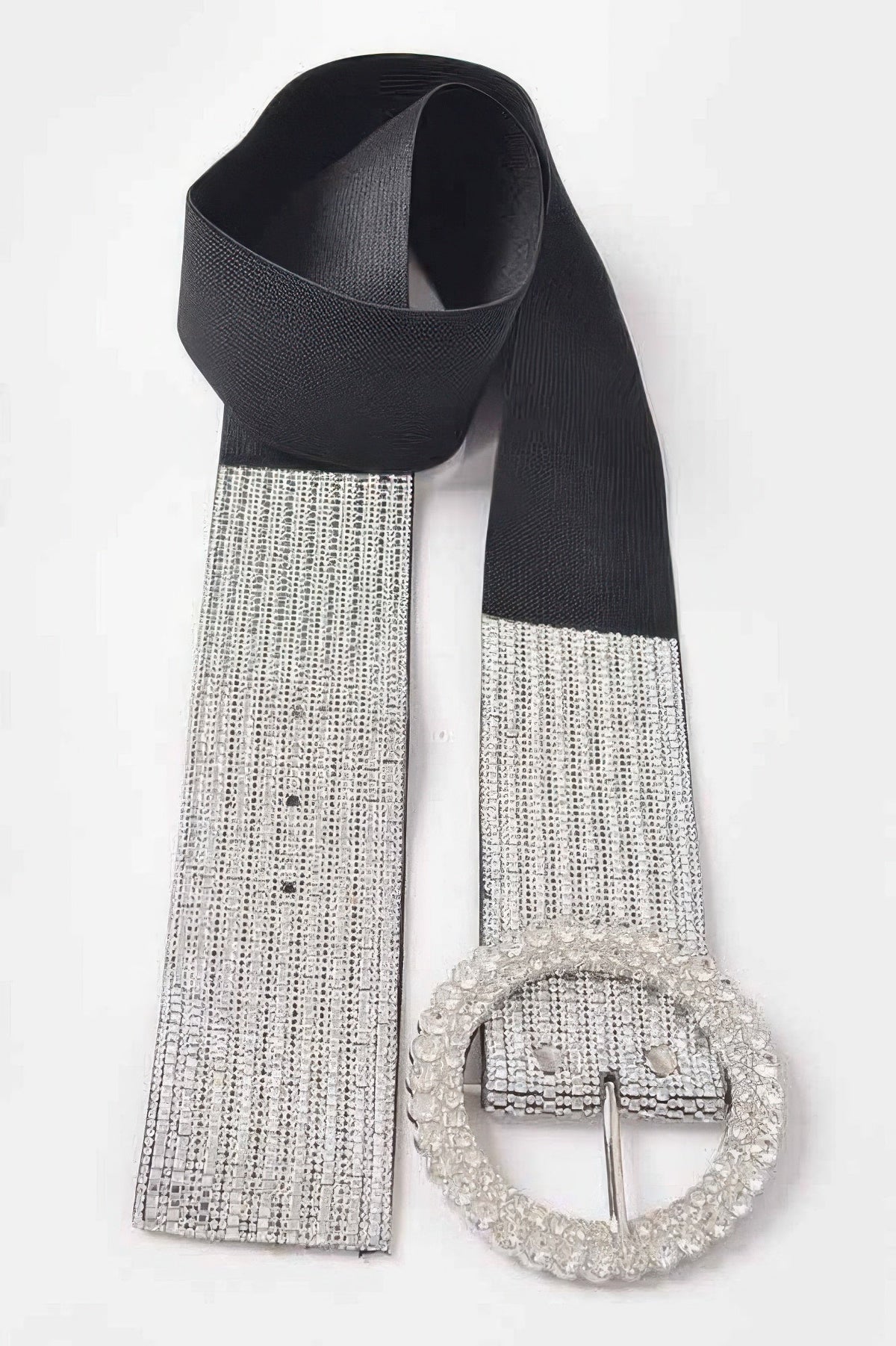 Rhinestone Buckle Plus Size Elastic Belt