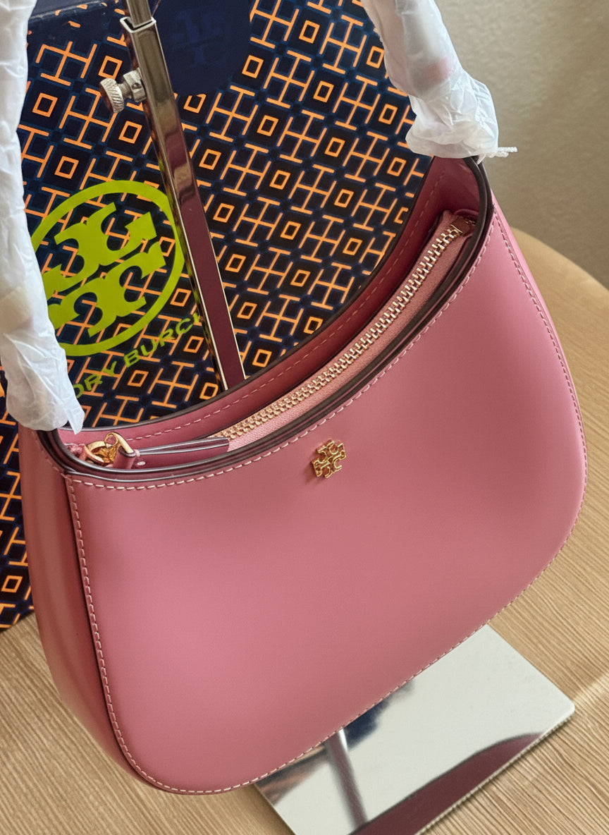 NWT Tory Burch Emerson Patent Leather Shoulder Bag in Pink