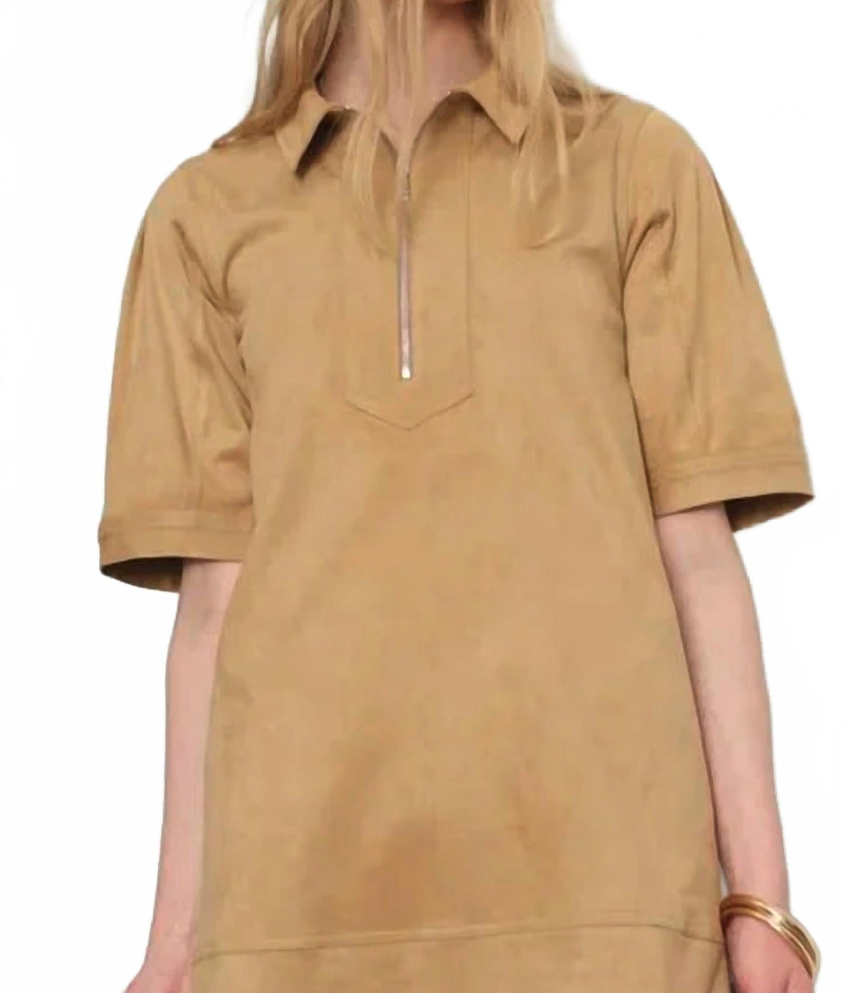 Sammy Mini Dress In Champagne Suede
