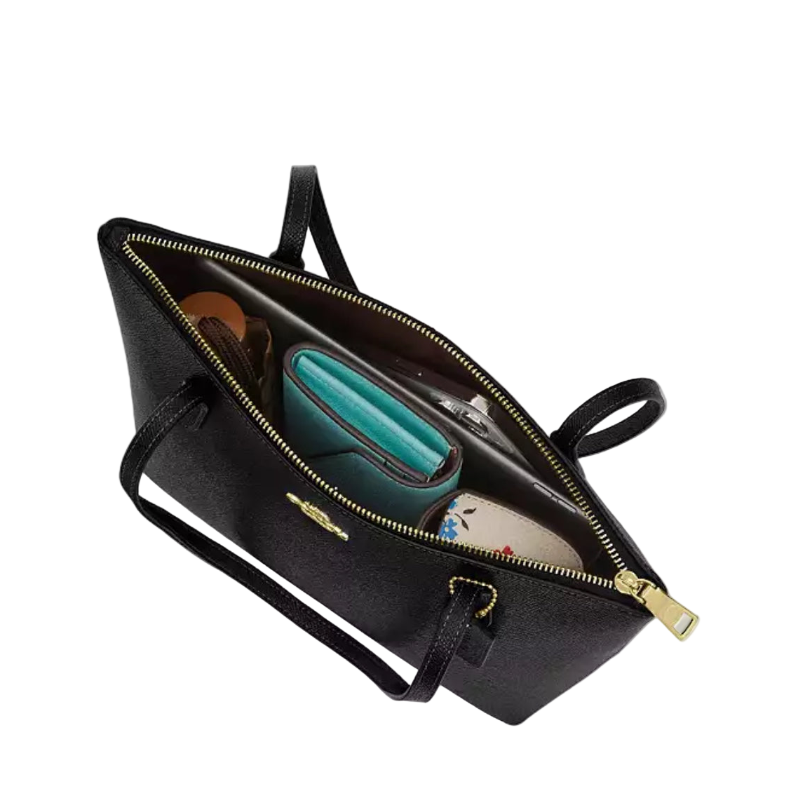NWT Coach Fiona Zip Tote In Leather Gold/Black