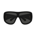 Oversized Shield Sunglasses With Gold Logo Accents