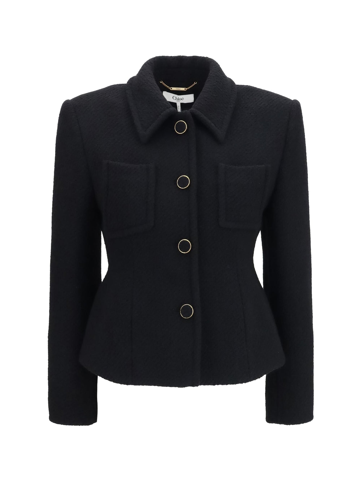 Chloé Women Cropped Single-Breasted Blazer With Fabric Buttons