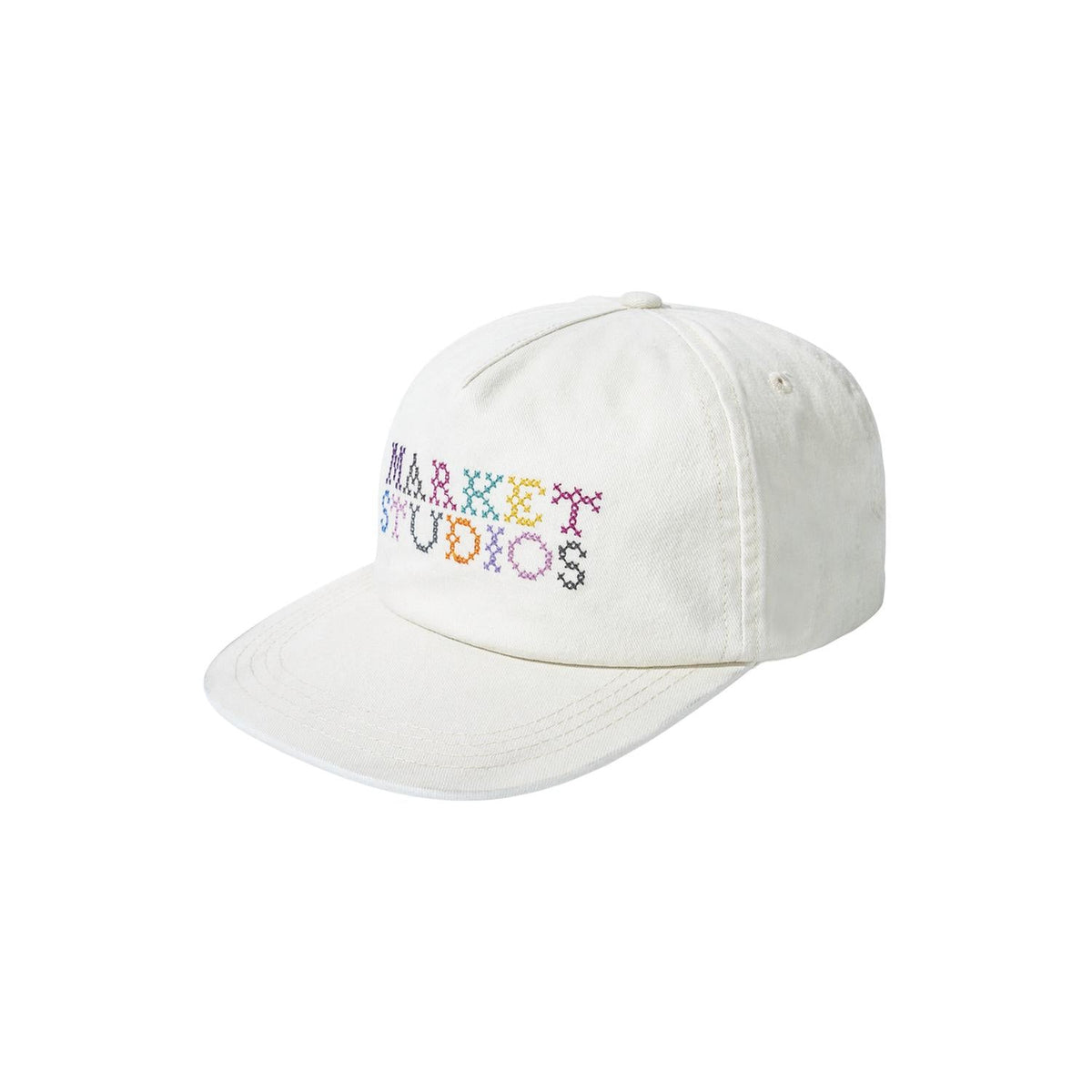 Women's Needlepoint 5-Panel Hat In White