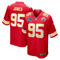 Men's Kansas City Chiefs Chris Jones #95 Red Super Bowl LVII Patch Game jersey