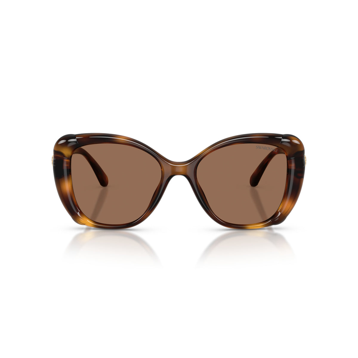 0Sk6051U Oversized Tortoiseshell Sunglasses with Crystal-Embellished Temples