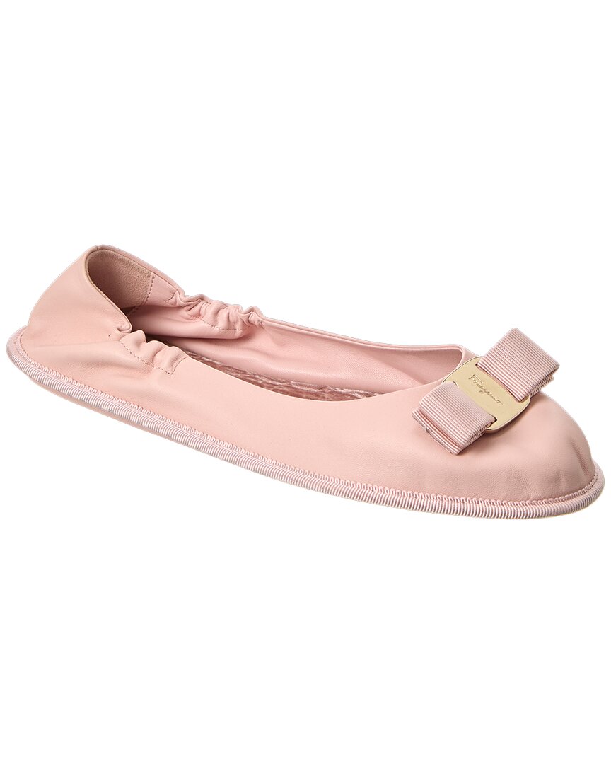 Ferragamo Varina Voy Leather Ballet Flat